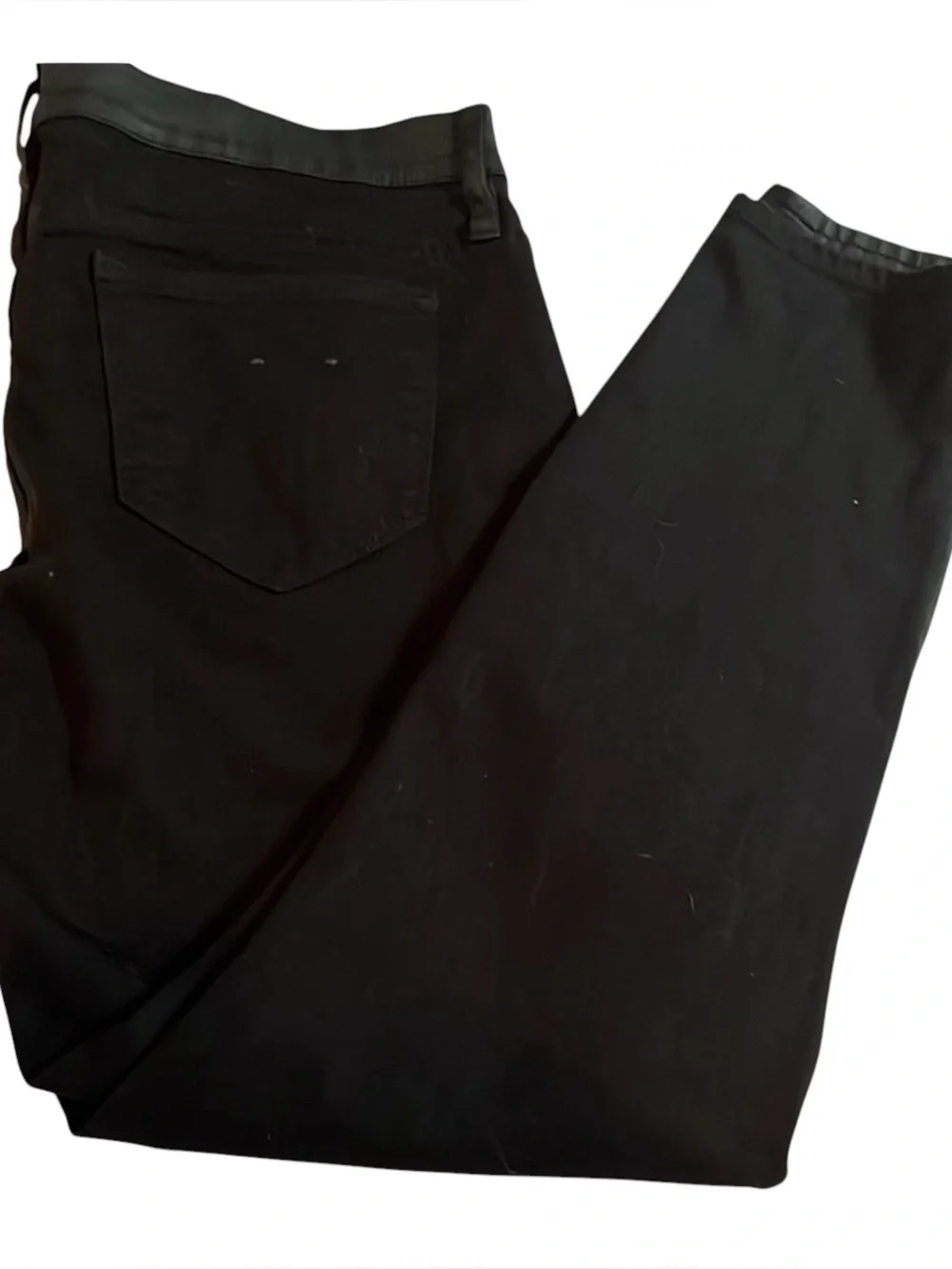 J. Crew size 32 black coated jeans style toothpick back is softer ponte fabric